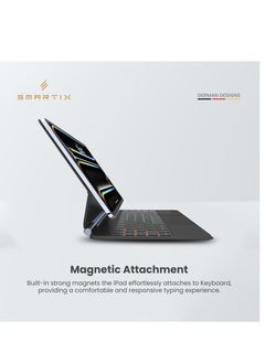 Smartix Smartix Premium Magnetic Backlit Keyboard Case with Trackpad for iPad Pro –  Keyboard with Backlit Keys, Adjustable Portrait/Landscape Stand, Black (13- Inch M4)  - Image 5