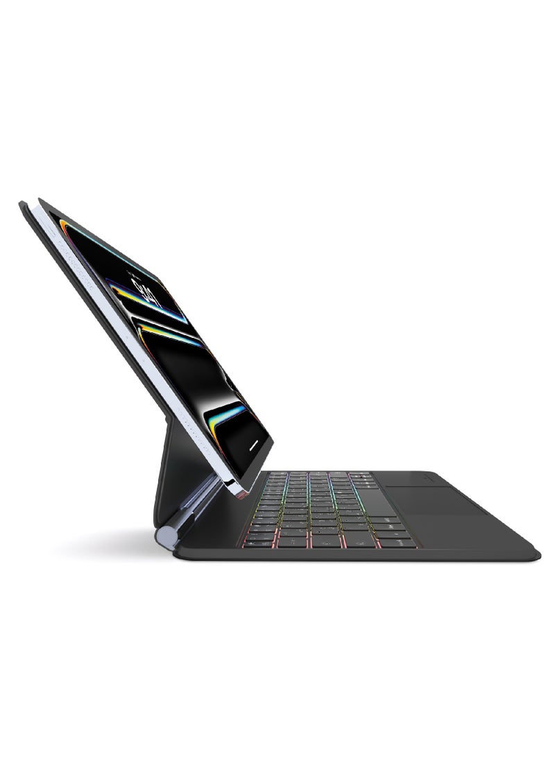 Smartix Premium Magnetic Backlit Keyboard Case with Trackpad for iPad Pro –  Keyboard with Backlit Keys, Adjustable Portrait/Landscape Stand, Black (13- Inch M4) - Image 2