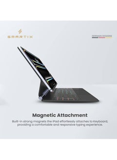 Smartix Smartix Premium Magnetic Backlit Keyboard Case with Trackpad for iPad Pro –  Keyboard with Backlit Keys, Adjustable Portrait/Landscape Stand, Black (13- Inch M4)  - Image 3