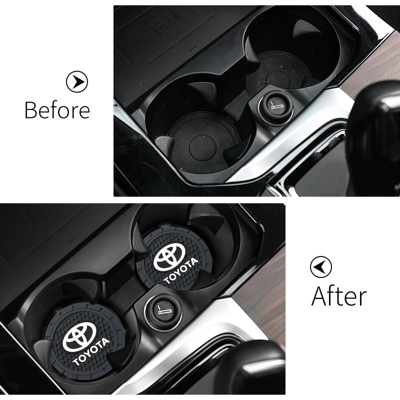 XIGRALUCK Car Cup Holder Coaster for Toyota Sport Recessed Silicone Cupholder Coaster Interior Accessories 2.75in 2Pack Black - Image 4