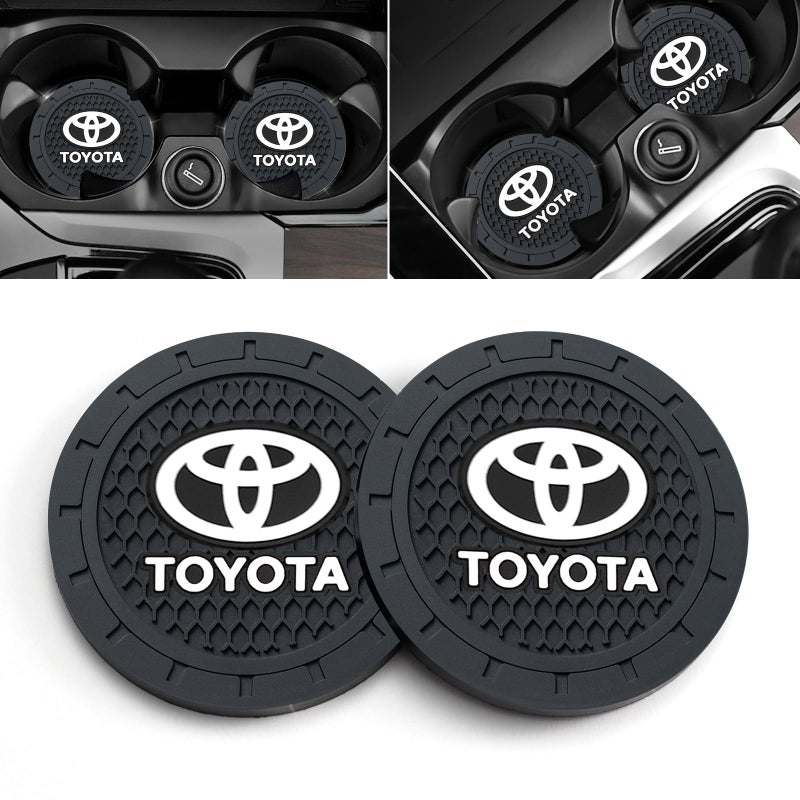 XIGRALUCK Car Cup Holder Coaster for Toyota Sport Recessed Silicone Cupholder Coaster Interior Accessories 2.75in 2Pack Black - Image 1