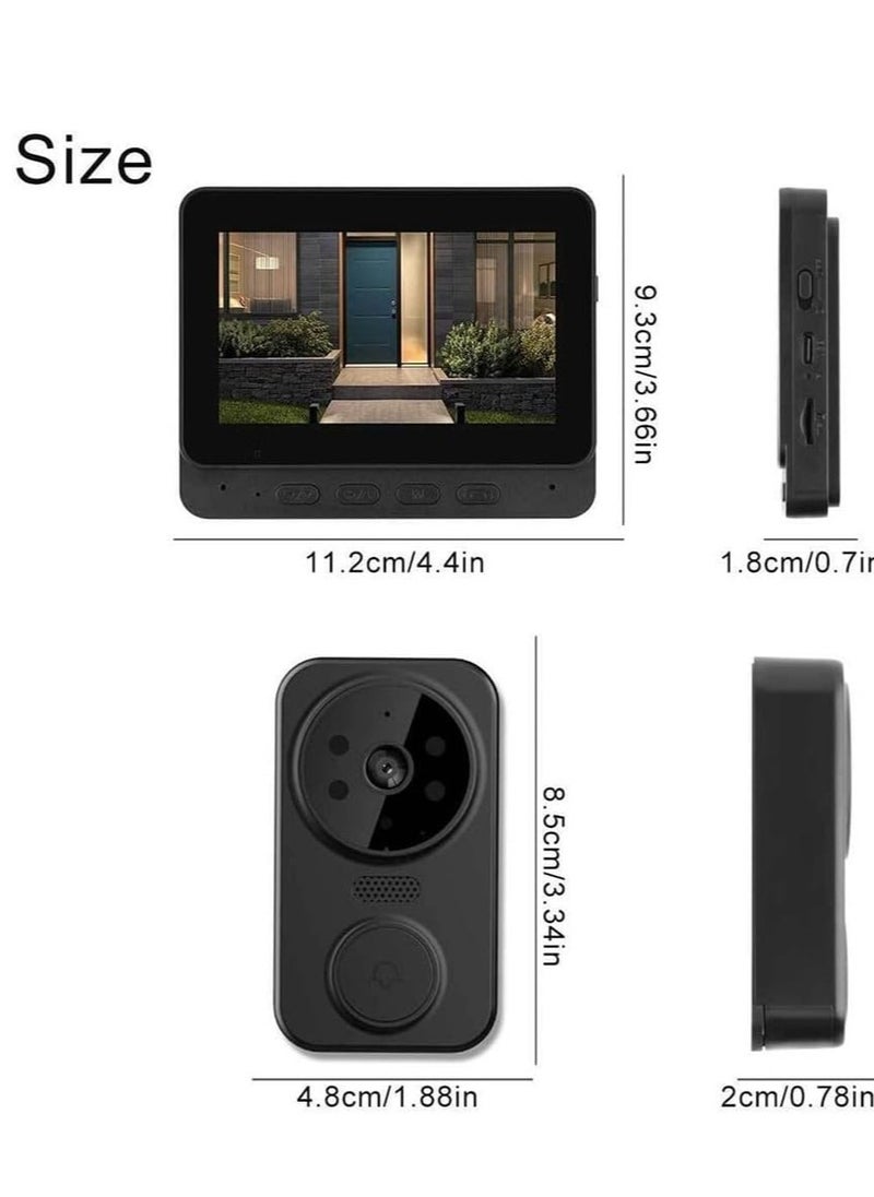 BlueFire - 4.3” Wireless WiFi Video Doorbell with Two-Way Intercom, Night Vision, 128GB TF Card Support, 12 Language Options, IPS Screen, Enhanced Security & Low Power Consumption – Easy Installation & Long Battery Life - Image 1