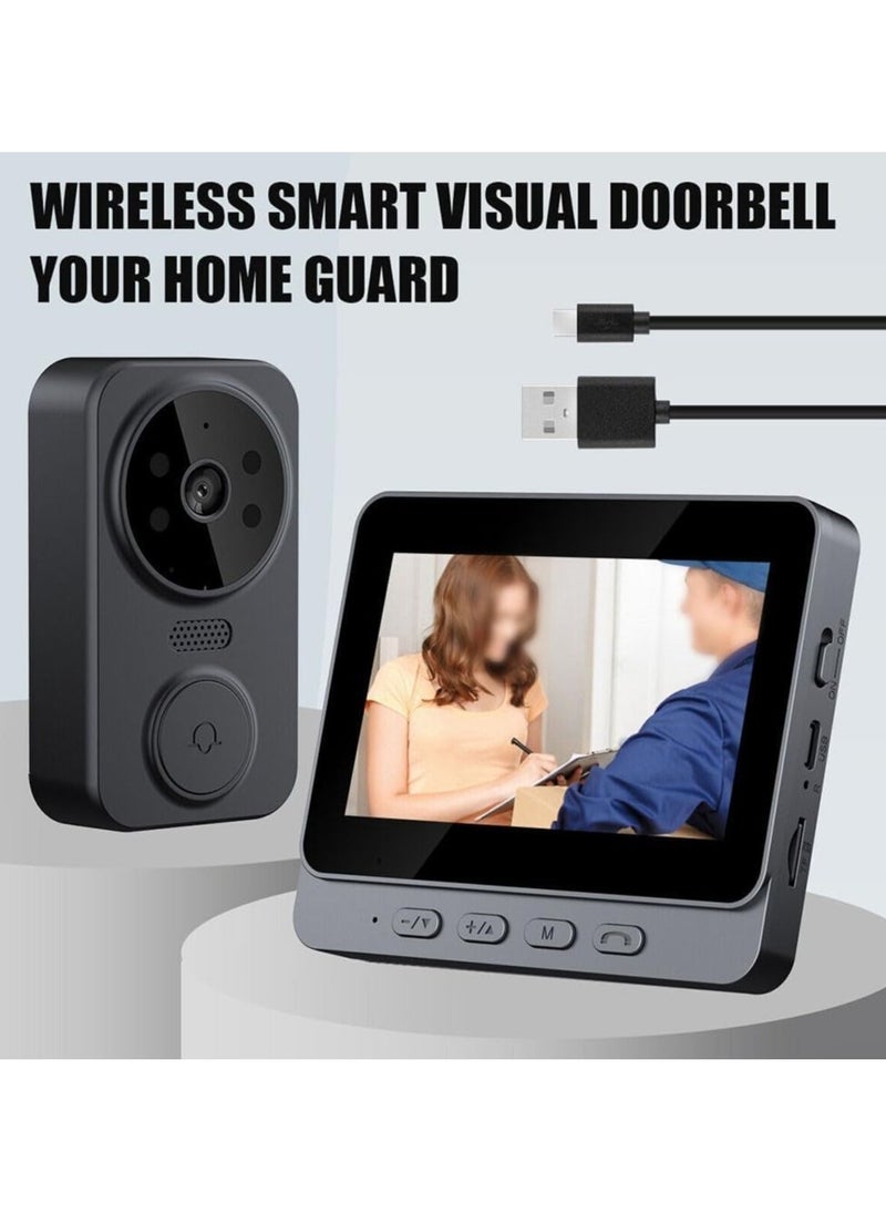 BlueFire - 4.3” Wireless WiFi Video Doorbell with Two-Way Intercom, Night Vision, 128GB TF Card Support, 12 Language Options, IPS Screen, Enhanced Security & Low Power Consumption – Easy Installation & Long Battery Life - Image 1