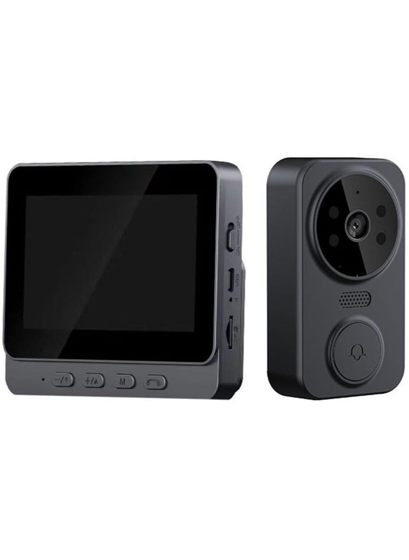 BlueFire - 4.3” Wireless WiFi Video Doorbell with Two-Way Intercom, Night Vision, 128GB TF Card Support, 12 Language Options, IPS Screen, Enhanced Security & Low Power Consumption – Easy Installation & Long Battery Life - Image 1
