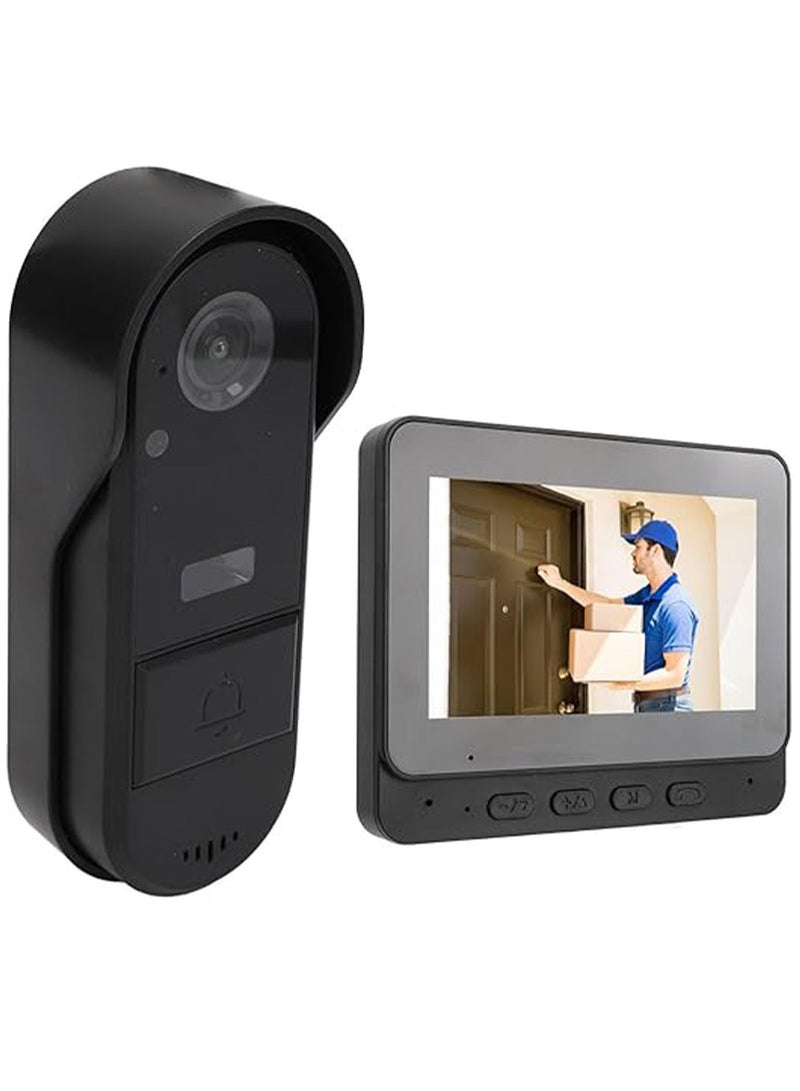 BlueFire 4.3” Wireless  Video Doorbell with Two-Way Intercom, Night Vision, 128GB TF Card Support, 12 Language Options, IPS Screen, Enhanced Security & Low Power Consumption – Easy Installation & Long Battery Life - Image 1