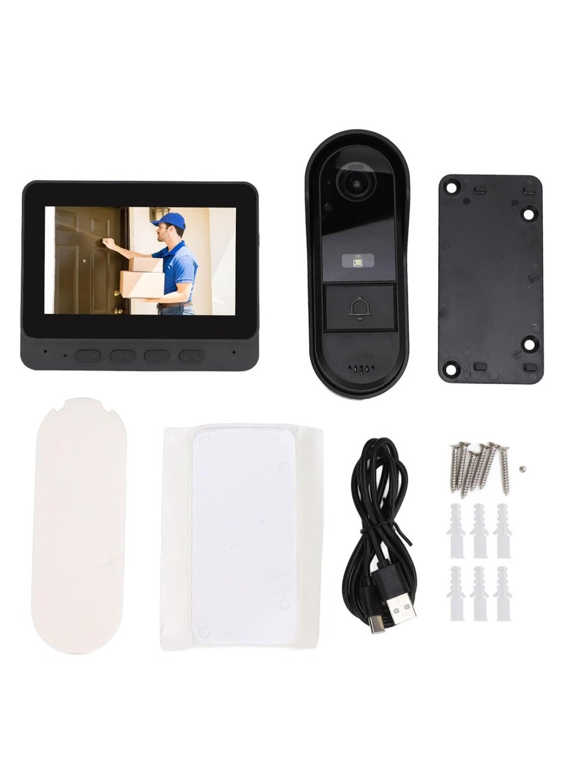 BlueFire 4.3” Wireless  Video Doorbell with Two-Way Intercom, Night Vision, 128GB TF Card Support, 12 Language Options, IPS Screen, Enhanced Security & Low Power Consumption – Easy Installation & Long Battery Life - Image 2