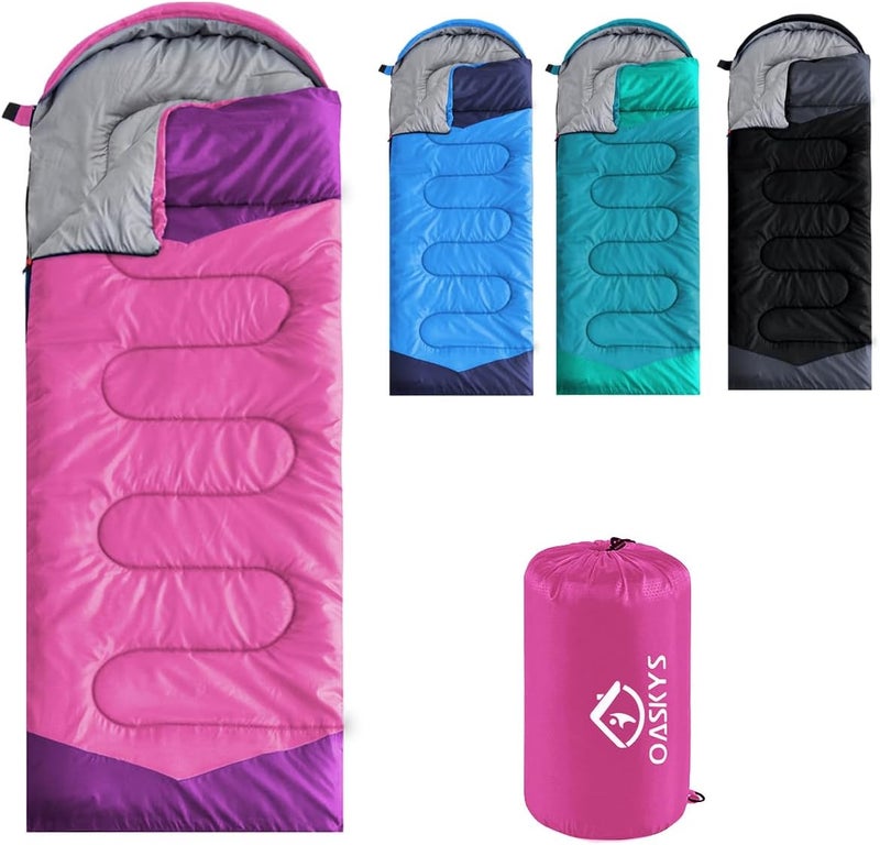 oaskys Camping Sleeping Bag - 3 Season Warm & Cool Weather - Summer Spring Fall Lightweight Waterproof for Adults Kids - Camping Gear Equipment, Traveling, and Outdoors - Image 1