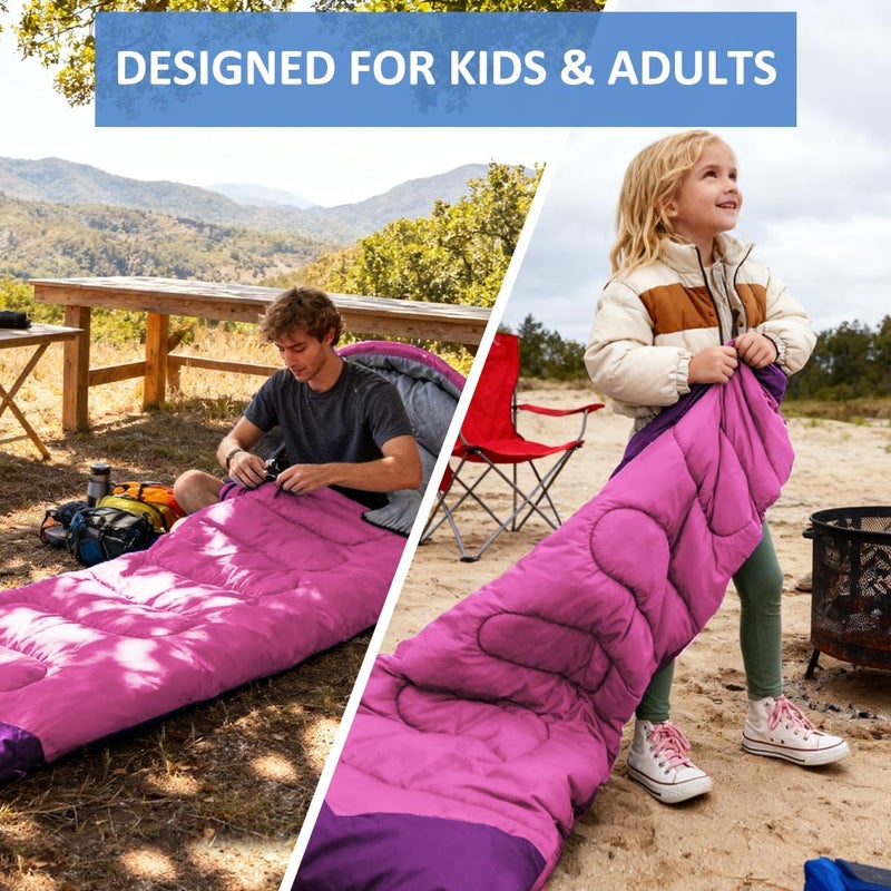 oaskys Camping Sleeping Bag - 3 Season Warm & Cool Weather - Summer Spring Fall Lightweight Waterproof for Adults Kids - Camping Gear Equipment, Traveling, and Outdoors - Image 5