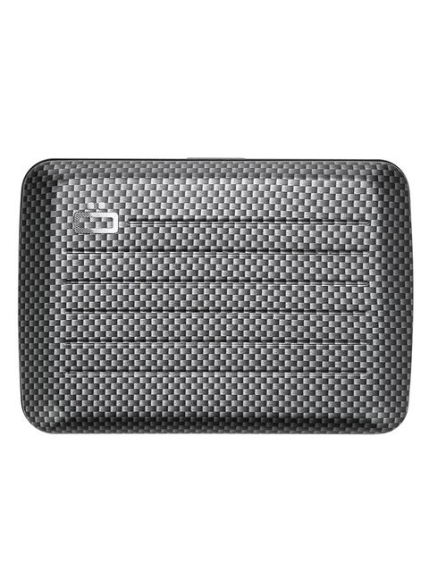 Aluminum wallet smart case V2 The original reinvented with a metal lock - Strong RFID blocking card holder - Water resistant - Carbon Effect (Thin Weave)
