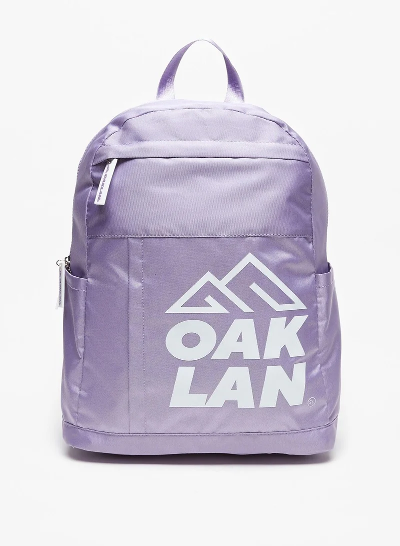 Oaklan by Shoexpress Girls Logo Print Backpack with Adjustable Shoulder Straps