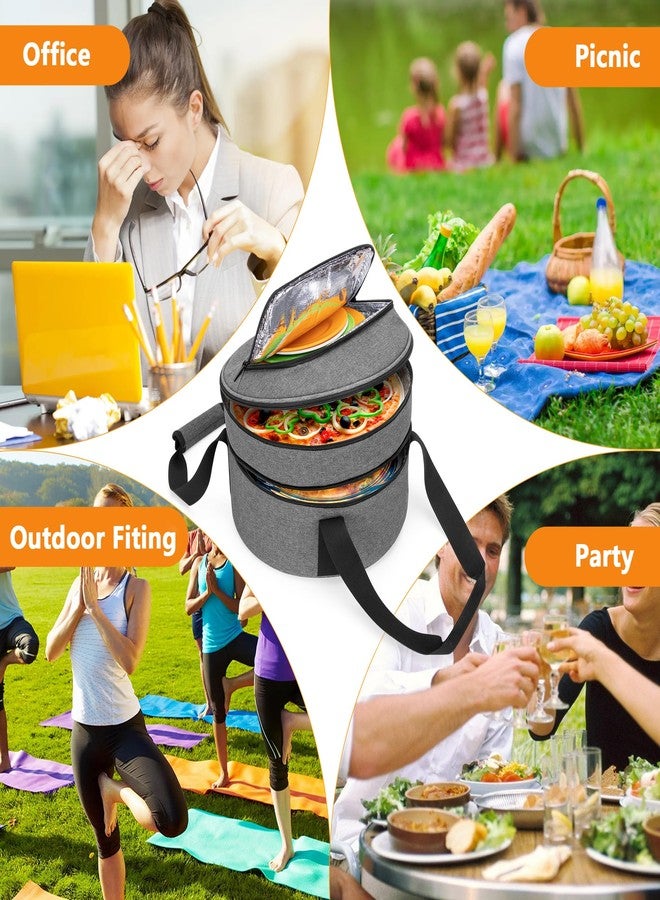 Trunab Insulated Round Casserole Carrier for Hot or Cold Food - Double Decker Pie Carrier for Picnics, Camping & Parties - Image 5