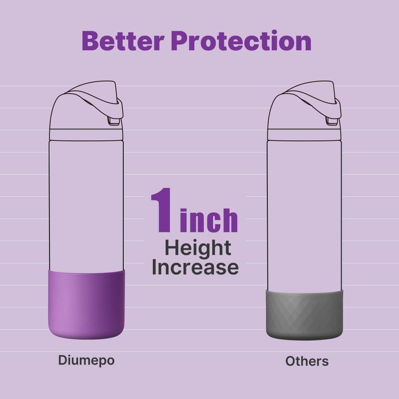 Diumepo Silicone Water Bottle Boot for Owala 24 oz, Anti-Slip Protective Sleeve for Owala Twist & FreeSip & Flip Stainless Steel Water Bottle, Boot Bottom Base for Owala (Purple) - Image 3