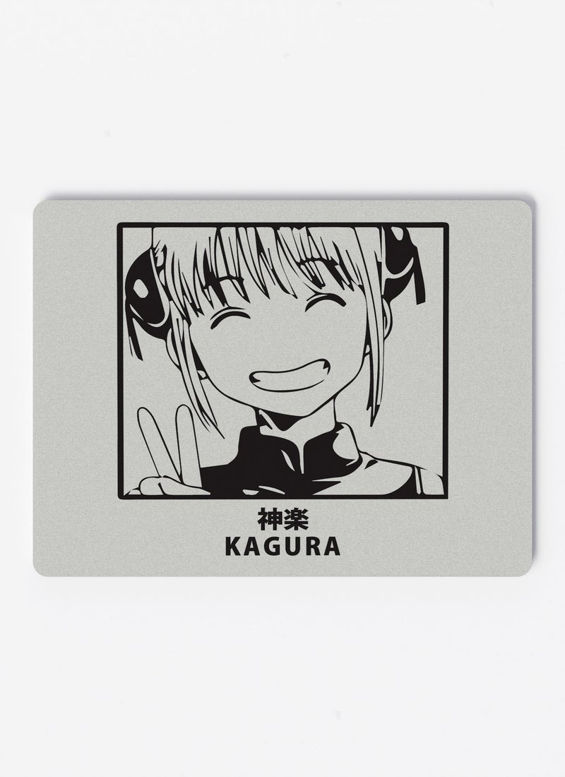 LOUD UNIVERSE Gintama Jar Gintama Anime Design Non-Slip Rubber Base Mouse Pad Cute Kagura Design Rectangular Desk Mouse Pad Cute Anime Print Cute Peace Sign-Anime Character Fan - Image 1