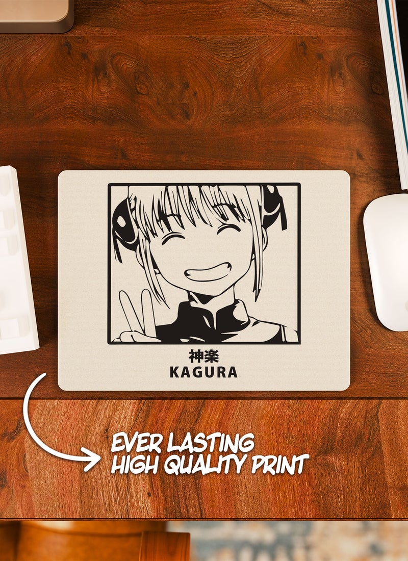 LOUD UNIVERSE Gintama Jar Gintama Anime Design Non-Slip Rubber Base Mouse Pad Cute Kagura Design Rectangular Desk Mouse Pad Cute Anime Print Cute Peace Sign-Anime Character Fan - Image 2