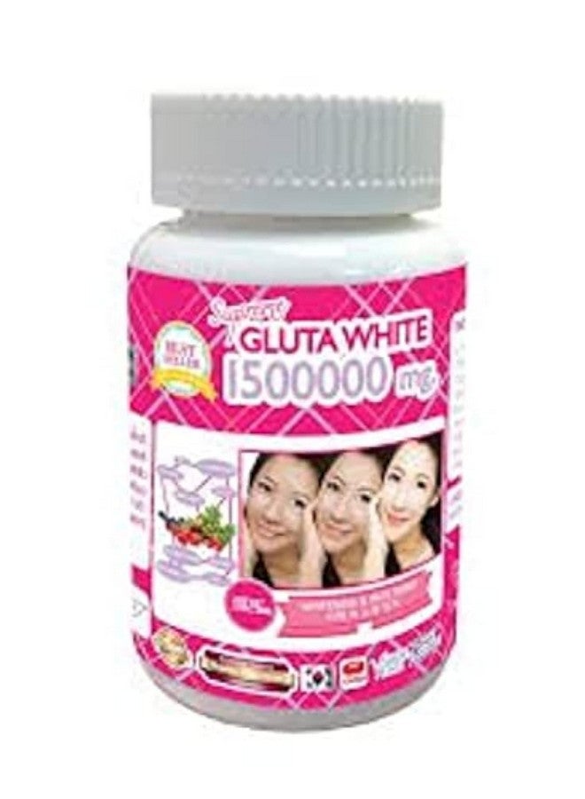 SUPREME 1 Bottle X 30 Softgels Supreme Gluta White 1500000mg. Super Whitening Glutathione Anti - Aging. (Supreme Whitening Skin Boost up Collagen Remove Dark Spot and Scar Tighten Pore Healthy Skin and Hair) - Image 1