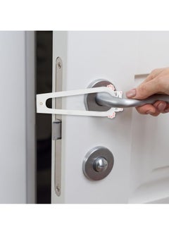 SRLIWHITE 2 Pack Adjustable Cat Door Latch & Stopper, 5-Position Door Strap for Keeping Dogs, Babies Away from Cat Litter Boxes, Food, Quick Release, Fits 14-28 cm (White * 2)  - Image 2