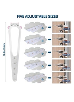 SRLIWHITE 2 Pack Adjustable Cat Door Latch & Stopper, 5-Position Door Strap for Keeping Dogs, Babies Away from Cat Litter Boxes, Food, Quick Release, Fits 14-28 cm (White * 2)  - Image 3