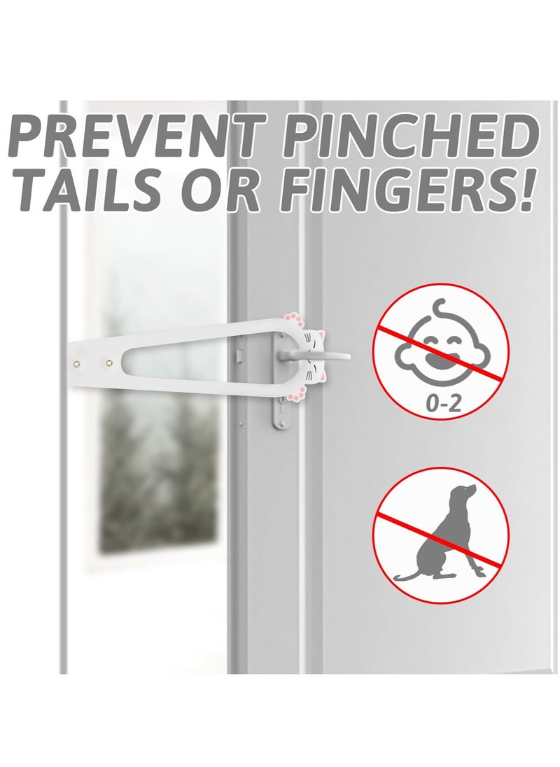 SRLIWHITE 2 Pack Adjustable Cat Door Latch & Stopper, 5-Position Door Strap for Keeping Dogs, Babies Away from Cat Litter Boxes, Food, Quick Release, Fits 14-28 cm (White * 2)  - Image 4