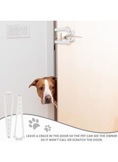 SRLIWHITE 2 Pack Adjustable Cat Door Latch & Stopper, 5-Position Door Strap for Keeping Dogs, Babies Away from Cat Litter Boxes, Food, Quick Release, Fits 14-28 cm (White * 2)  - Image 5