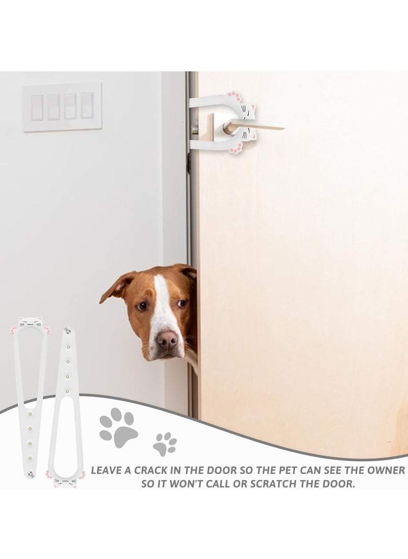 SRLIWHITE 2 Pack Adjustable Cat Door Latch & Stopper, 5-Position Door Strap for Keeping Dogs, Babies Away from Cat Litter Boxes, Food, Quick Release, Fits 14-28 cm (White * 2)  - Image 5