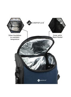 Shopoflux SHOPOFLUX Lunch Bag for Men and Women, Insulated Tiffin Bags for Office, College, School with Crossbody Belt (Blue)  - Image 2