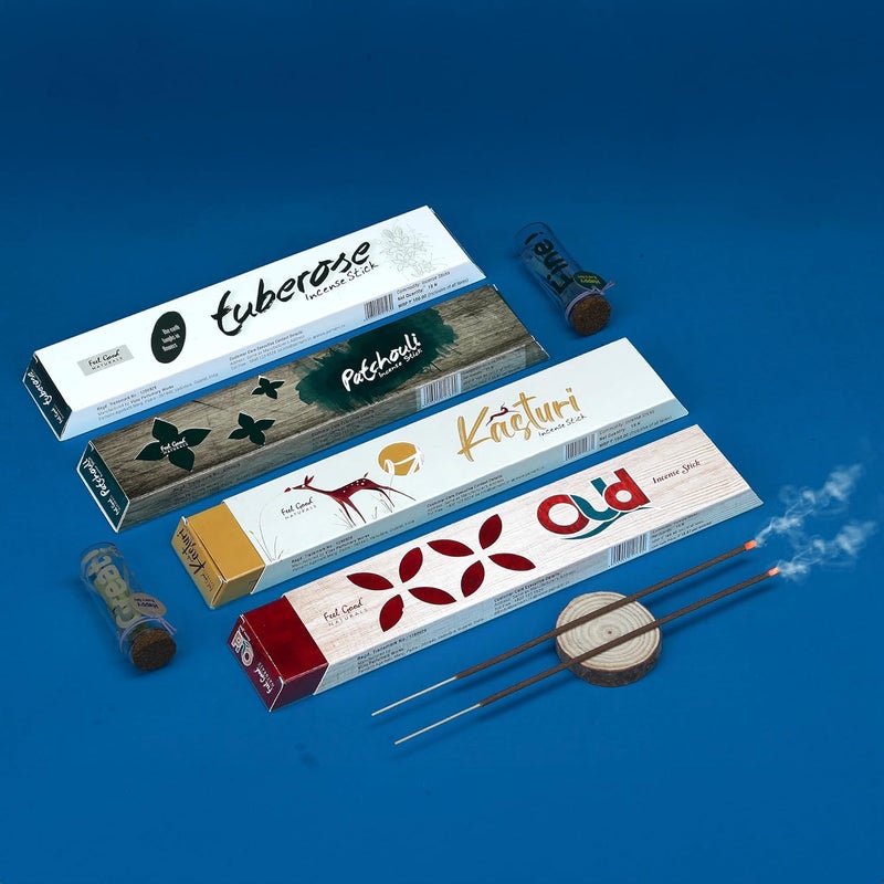 Parnami Naturals Agarbatti Combo 4 by Parnami Agarbatti Brings Together an Exquisite Selection of fragrancesKasturi Tuberose Oud and Patchouli - Image 1