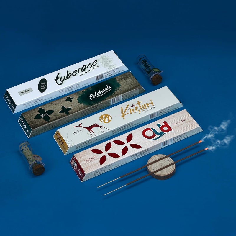 Parnami Naturals Agarbatti Combo 4 by Parnami Agarbatti Brings Together an Exquisite Selection of fragrancesKasturi Tuberose Oud and Patchouli - Image 4