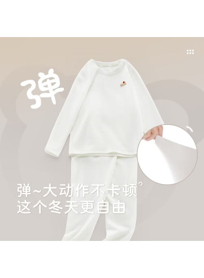 Labi Baby Kids Thermal Moisture-wicking Warm Homewear Set Uni Autumn Winter Underwear Gray 160 - Image 1