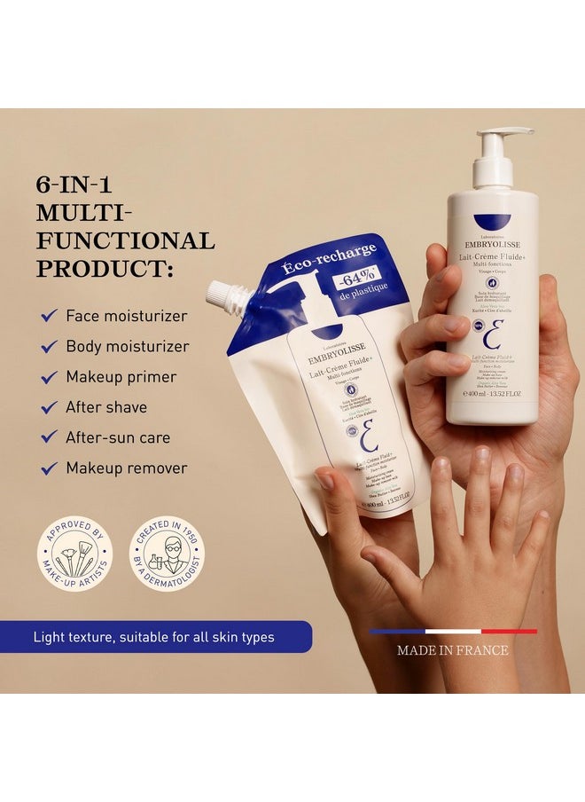 إمبريوليس عبوة إعادة تعبئة كريم سائل + كريم الوجه والجسم من لايت. مرطب طبيعي خفيف الوزن لجميع أنواع البشرة. لوشن مرطب بزبدة الشيا والصبار 13.52 أونصة سائلة  - Image 3
