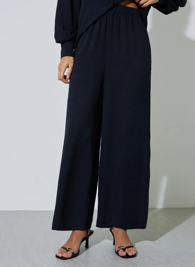 Styli  Black Longline Shirt and Pants Co-Ords for Women | Best Price UAE