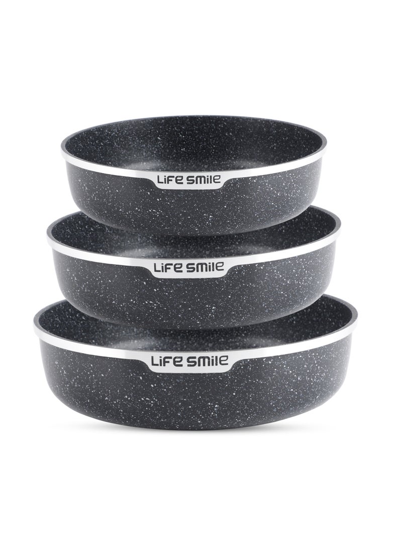 Life Smile Oven Pan Set - Non Stick PFOA Free Multi Layer Granite Coating Oven Dishes Tray - Die Cast Aluminum Body Bakware Pans, Suitable For Baking in Oven or Cooking on Stove  - Image 1