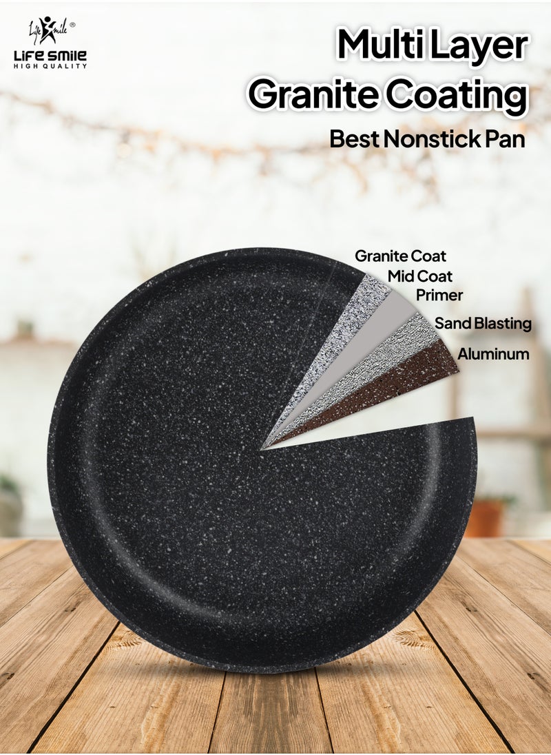 Life Smile Oven Pan Set - Non Stick PFOA Free Multi Layer Granite Coating Oven Dishes Tray - Die Cast Aluminum Body Bakware Pans, Suitable For Baking in Oven or Cooking on Stove  - Image 4