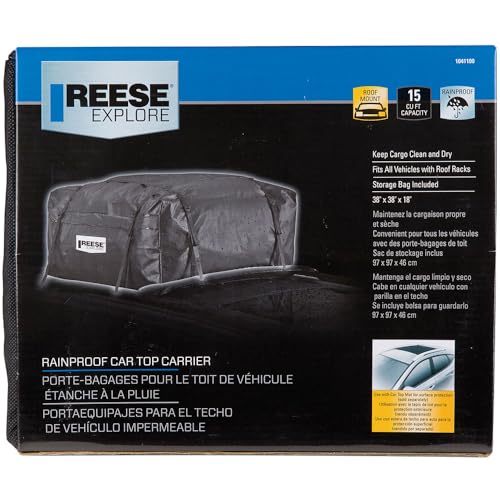 Reese Explore 1041100 Rainproof Car Top Carrier (15 Cubic Feet),Black - Image 3