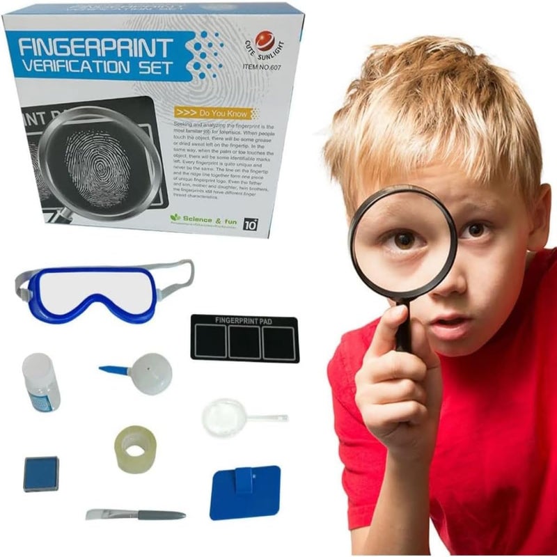 ZAMZIN Fingerprint Kit for Kids, Science Kits for Kids, Educational Toys, STEM Learning, Hands-On Activity, Fingerprint Verification Set, Detective Play, Learning Gift - Image 3