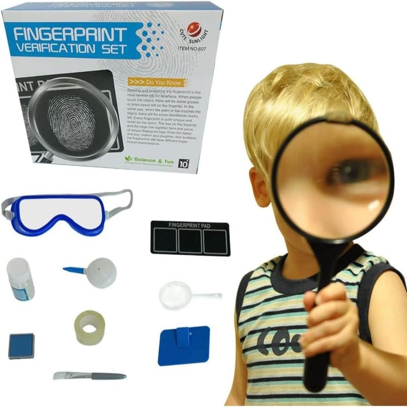 ZAMZIN Fingerprint Kit for Kids, Science Kits for Kids, Educational Toys, STEM Learning, Hands-On Activity, Fingerprint Verification Set, Detective Play, Learning Gift - Image 2