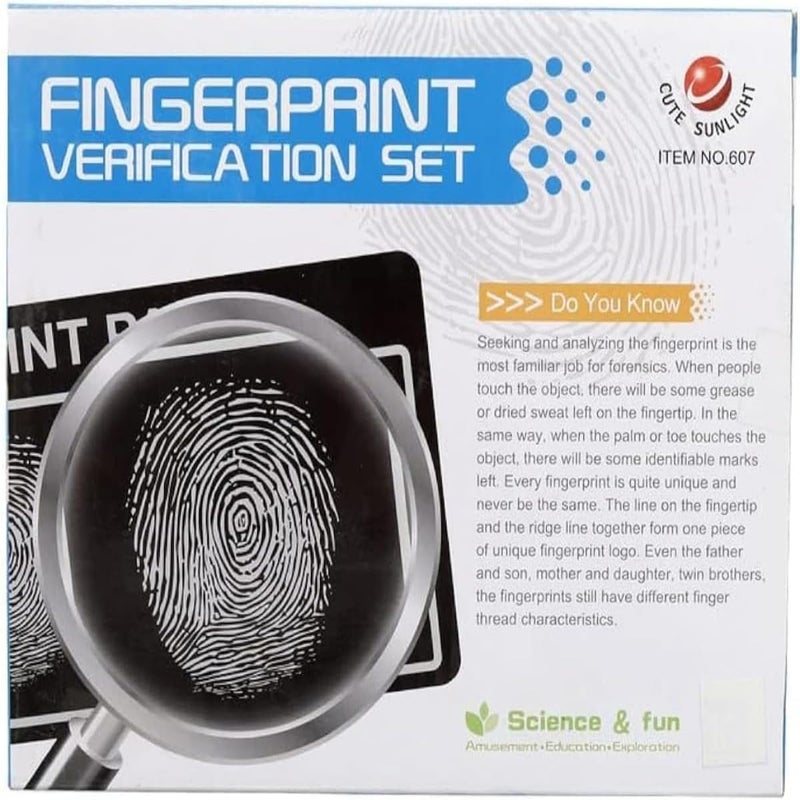 ZAMZIN Fingerprint Kit for Kids, Science Kits for Kids, Educational Toys, STEM Learning, Hands-On Activity, Fingerprint Verification Set, Detective Play, Learning Gift - Image 1