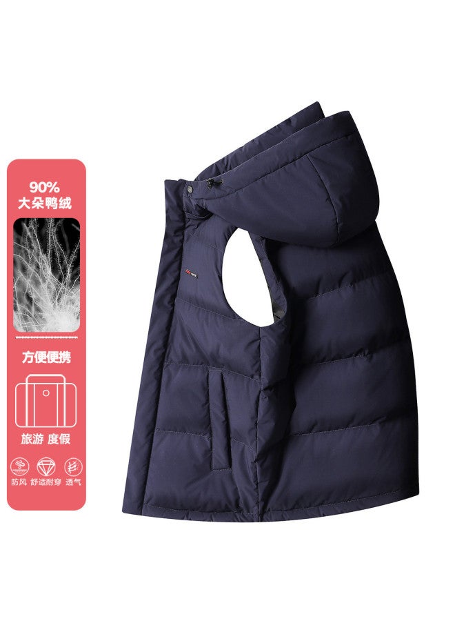 YaYa Winter Fashion Hooded Detachable Thickened Warm Men's Vest Down Vest Men - Image 2