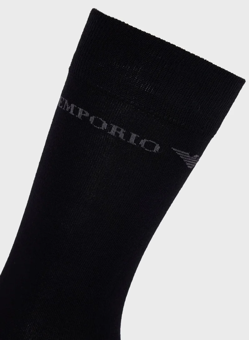 EMPORIO ARMANI 3 Pack Logo Ankle Socks