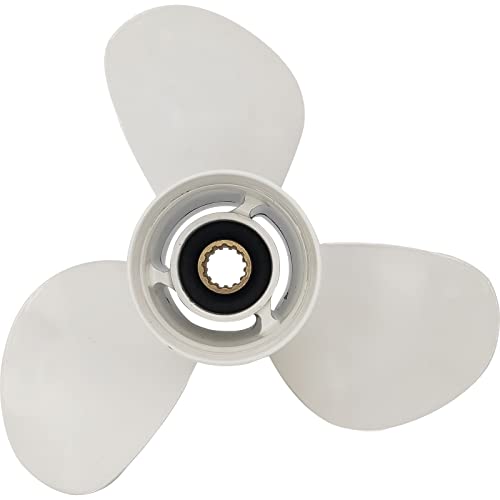 DLNIG 11 3/8x12-G Boat Moto Aluminum Propeller - for Yamaha Outboard Engines 25HP 30HP 40HP 45HP 50HP 55HP 60HP Replace 69W-45952-00-00 6H5-45952-00-00,13 Spline Tooth - Aluminum Outboard - Image 2
