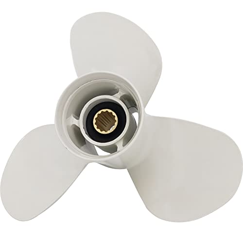 DLNIG 11 3/8x12-G Boat Moto Aluminum Propeller - for Yamaha Outboard Engines 25HP 30HP 40HP 45HP 50HP 55HP 60HP Replace 69W-45952-00-00 6H5-45952-00-00,13 Spline Tooth - Aluminum Outboard - Image 3