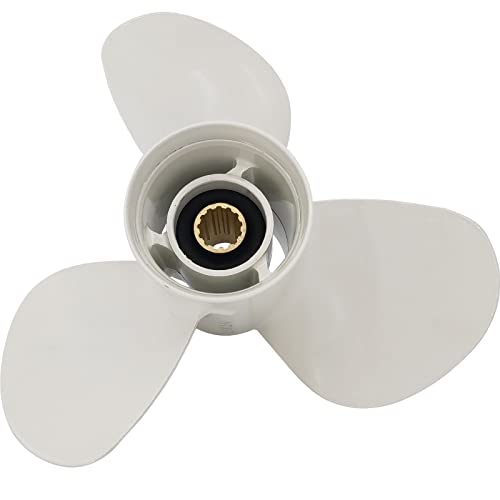 DLNIG 11 3/8x12-G Boat Moto Aluminum Propeller - for Yamaha Outboard Engines 25HP 30HP 40HP 45HP 50HP 55HP 60HP Replace 69W-45952-00-00 6H5-45952-00-00,13 Spline Tooth - Aluminum Outboard - Image 1