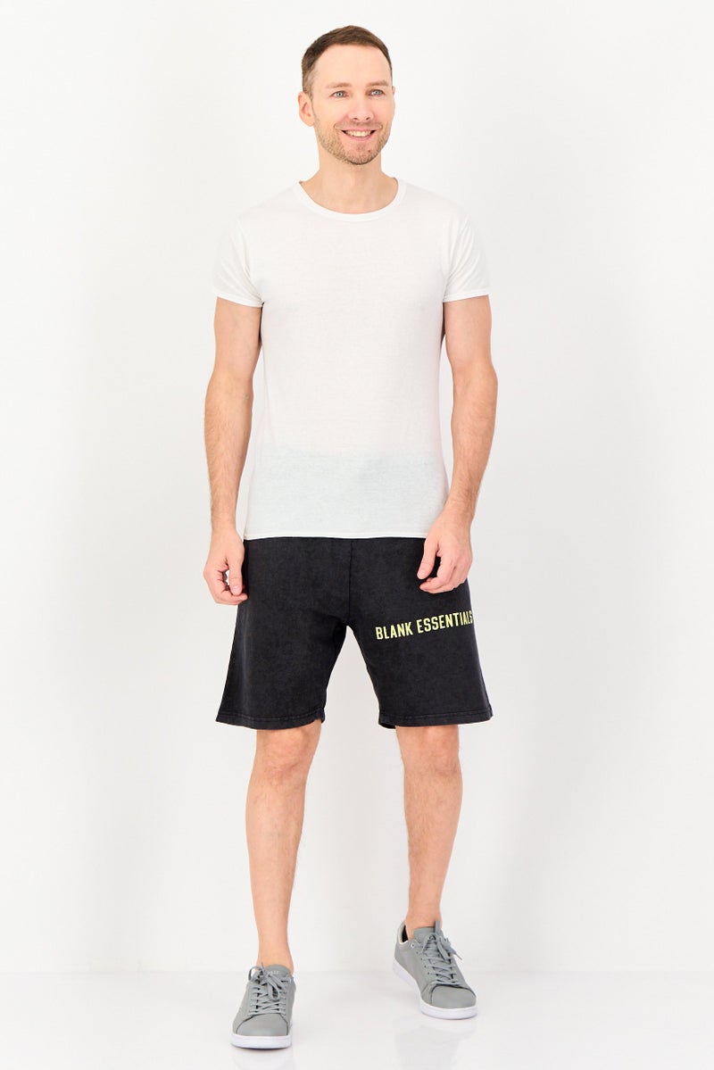 Blank Essentials Men Brand Logo Basic Shorts, Grey - Image 4