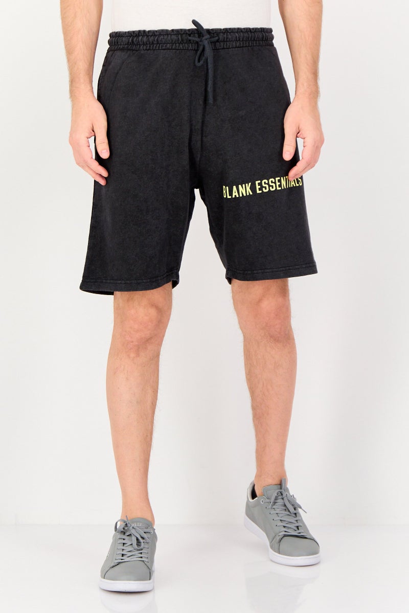 Blank Essentials Men Brand Logo Basic Shorts, Grey - Image 1