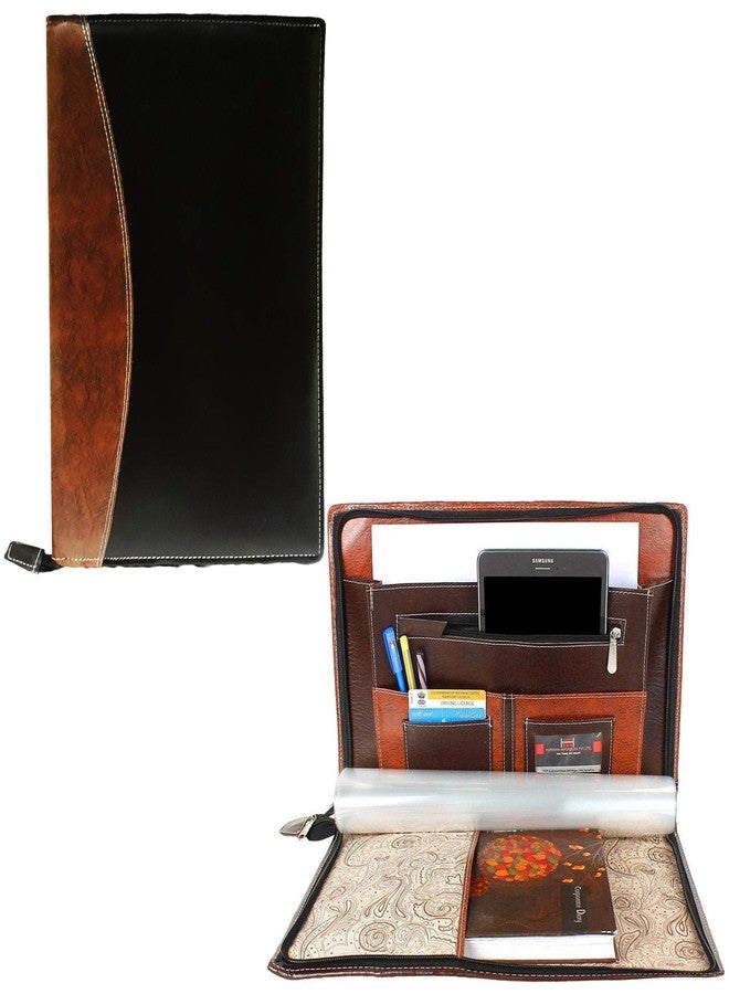 GreatDio® Leatherette Material Professional File Folders for Certificates, Documents Holder with 20 Leafs (Size-B4, Color: Mix Brown) - Image 1