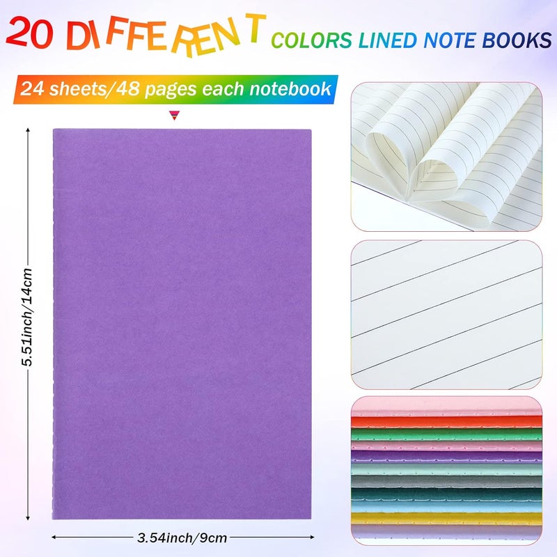 Zhehao 100 Pack Mini Notebooks Colorful Journals Notebooks Small Pocket Notebook Set Mini Journal Memo Notepads Lined Notebook for Kids Office Supplies School Supplies 35 x 55 Inch 24 Sheets 48 Pages - Image 2