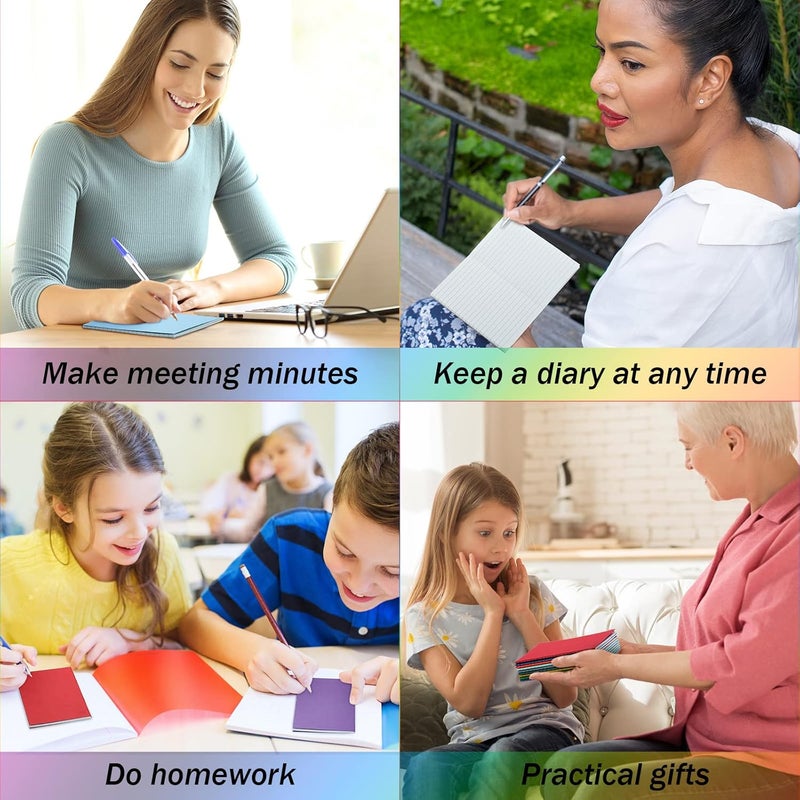 Zhehao 100 Pack Mini Notebooks Colorful Journals Notebooks Small Pocket Notebook Set Mini Journal Memo Notepads Lined Notebook for Kids Office Supplies School Supplies 35 x 55 Inch 24 Sheets 48 Pages - Image 5