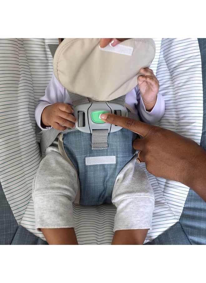 ingenuity - Simple Comfort Compact Soothing Swing With Usb Cord, Safety Harness, 2 Featuring Toys And Sounds, 0 - 9 Months, Chambray - Image 1