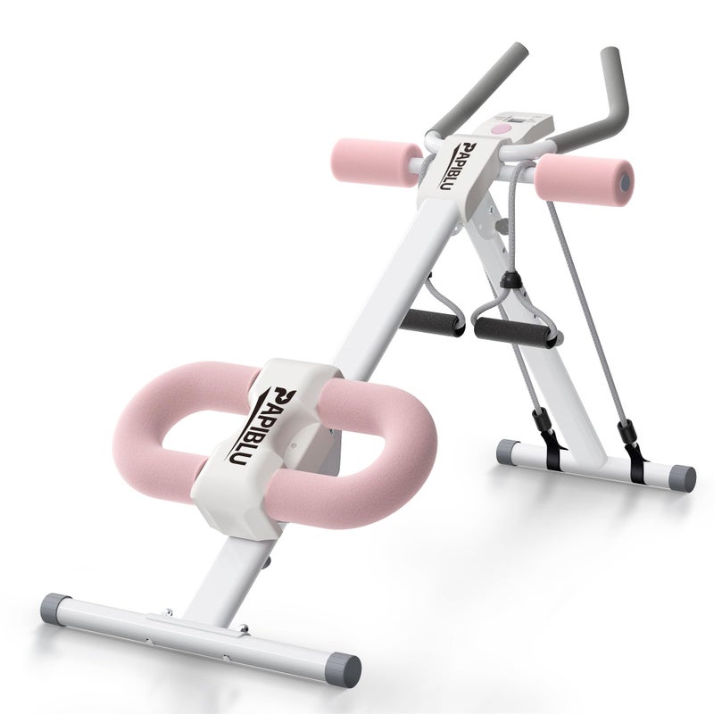 PAPIBLU Abdominal Trainers - Adjustable Ab Trainer Machine, Foldable Abdominal Workout Equipment with Knee Protection - Home Gym Systems for Men & Women - Pink - Image 1