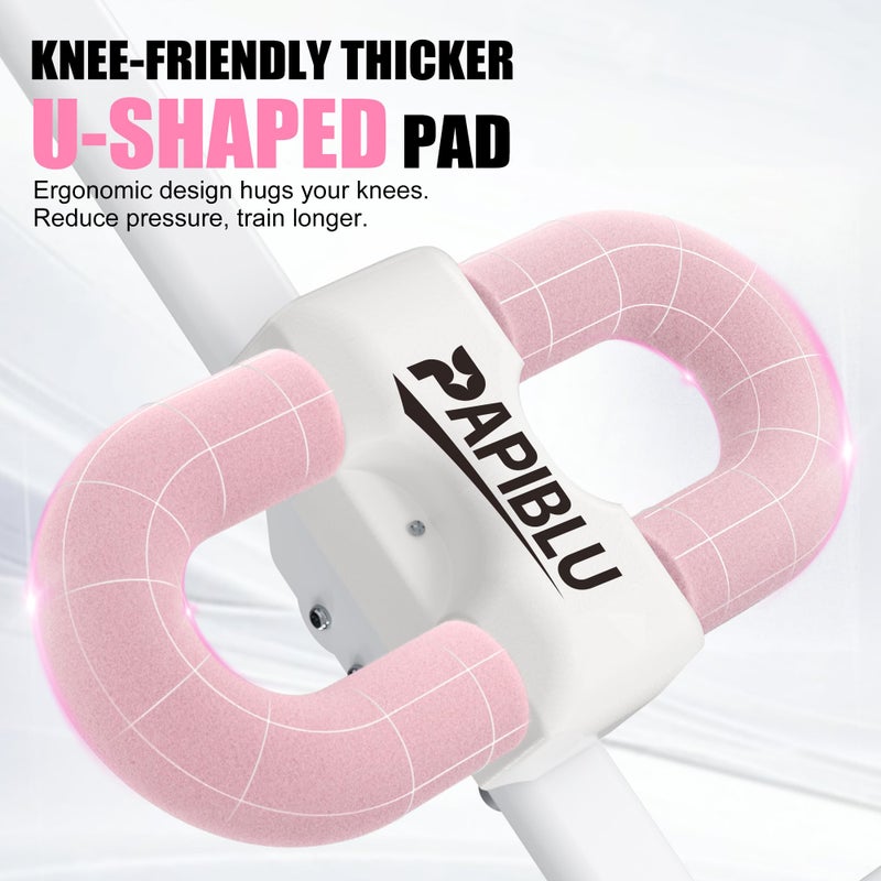 PAPIBLU Abdominal Trainers - Adjustable Ab Trainer Machine, Foldable Abdominal Workout Equipment with Knee Protection - Home Gym Systems for Men & Women - Pink - Image 4