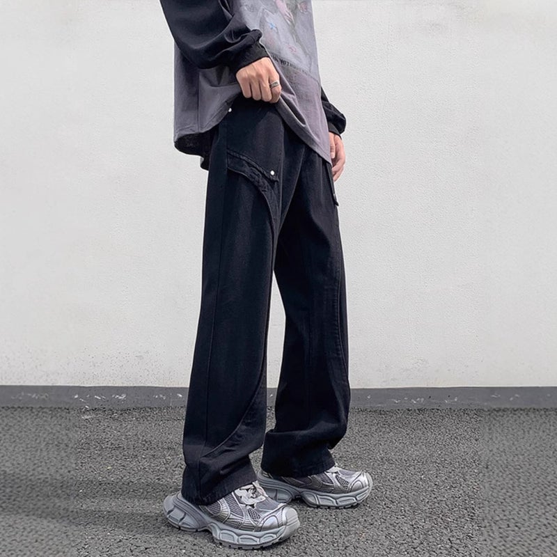 Unisex Classic Denim Jeans Loose Fit Daily Outdoor Wear - Image 1
